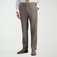 Haggar JMH Mens Stretch Fabric Classic Fit Striped Flat Front Suit Pant