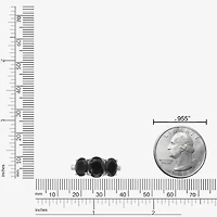 Womens Genuine Black Onyx Sterling Silver Oval 3-Stone Cocktail Ring