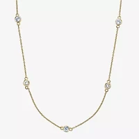 Womens 18K Gold Over Silver 18 Inch Cable Chain Necklace