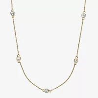 Womens 18K Gold Over Silver 18 Inch Cable Chain Necklace