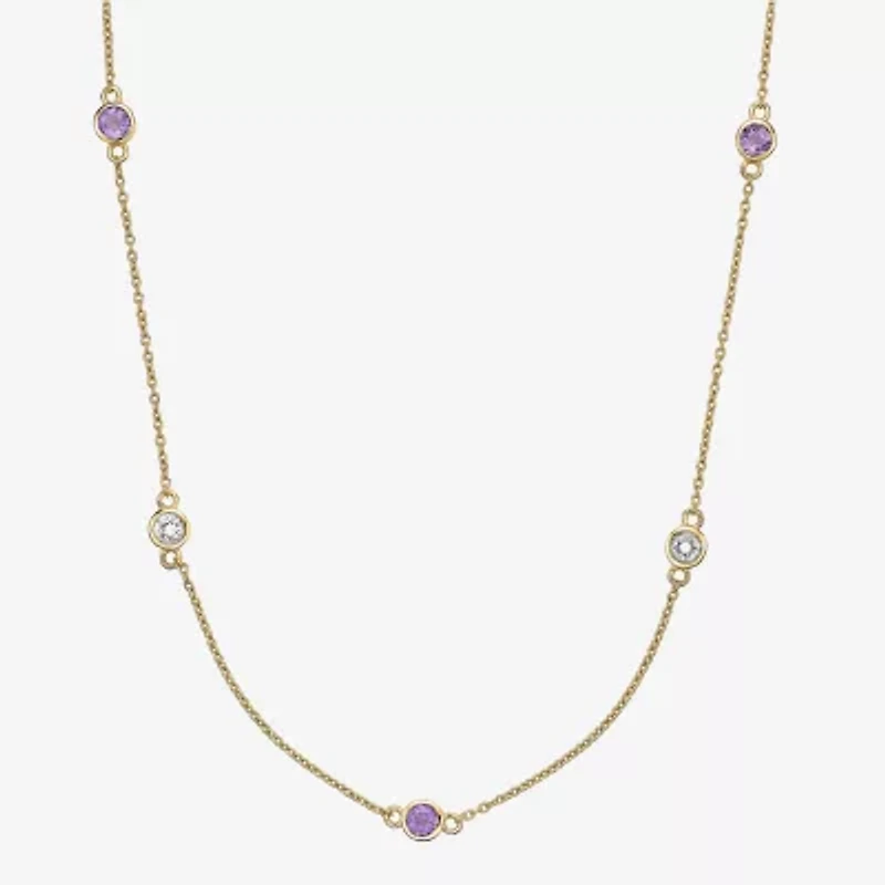 Womens 18K Gold Over Silver Inch Cable Chain Necklace