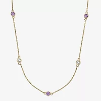 Womens 18K Gold Over Silver Inch Cable Chain Necklace