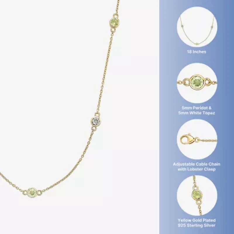 Womens 18K Gold Over Silver 18 Inch Cable Chain Necklace