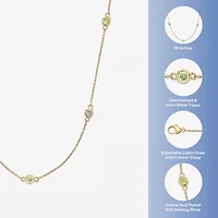 Womens 18K Gold Over Silver 18 Inch Cable Chain Necklace