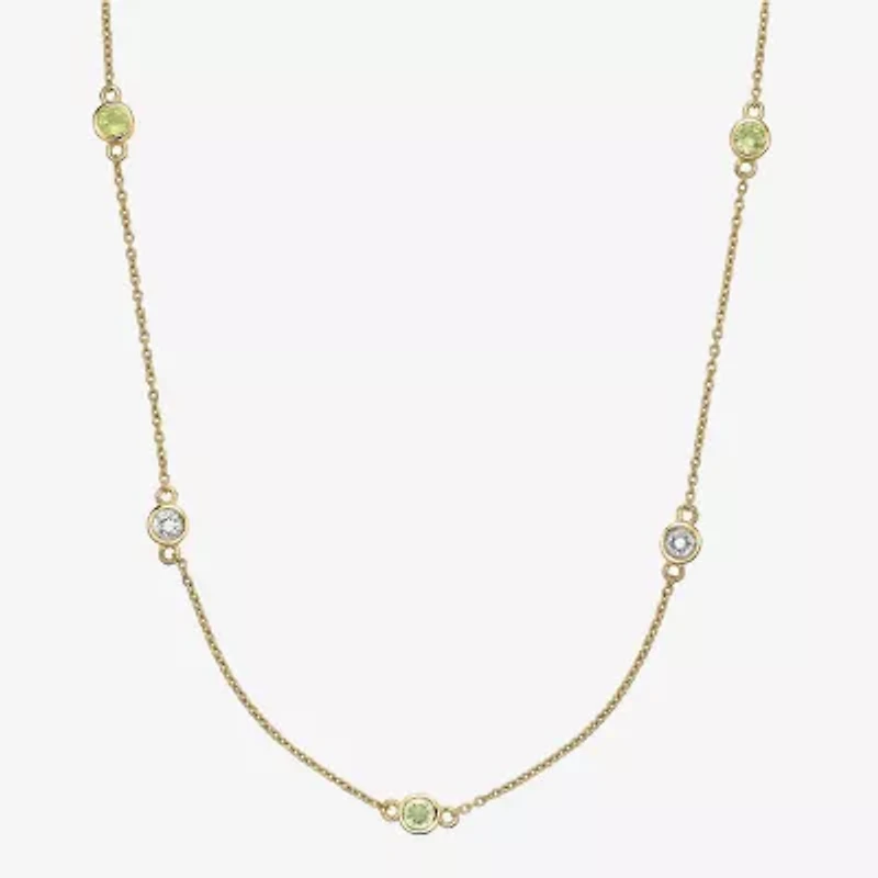 Womens 18K Gold Over Silver 18 Inch Cable Chain Necklace