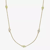 Womens 18K Gold Over Silver 18 Inch Cable Chain Necklace