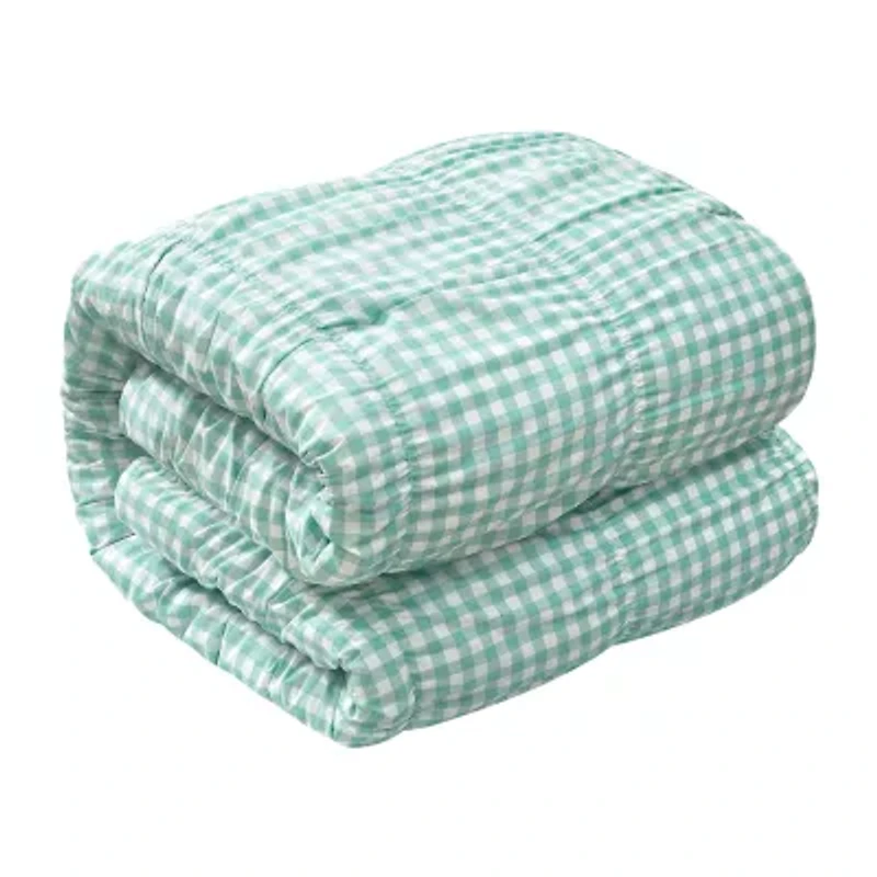 AEROPOSTALE Ruched Gingham Easy Care Comforter Set