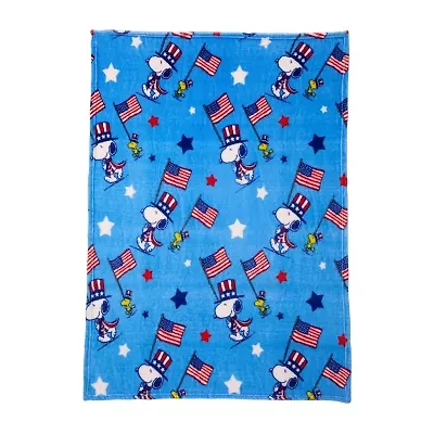 Peanuts Star Spangled Throw Snoopy Washable Lightweight Throw