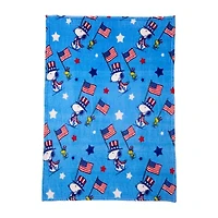 Peanuts Star Spangled Throw Snoopy Washable Lightweight Throw