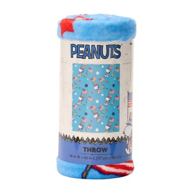 Peanuts Star Spangled Throw Snoopy Washable Lightweight Throw