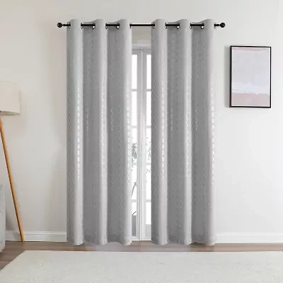 Tobias Metallic Grommet Top Blackout Set of 2 Curtain Panel