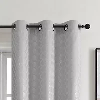 Tobias Metallic Grommet Top Blackout Set of 2 Curtain Panel