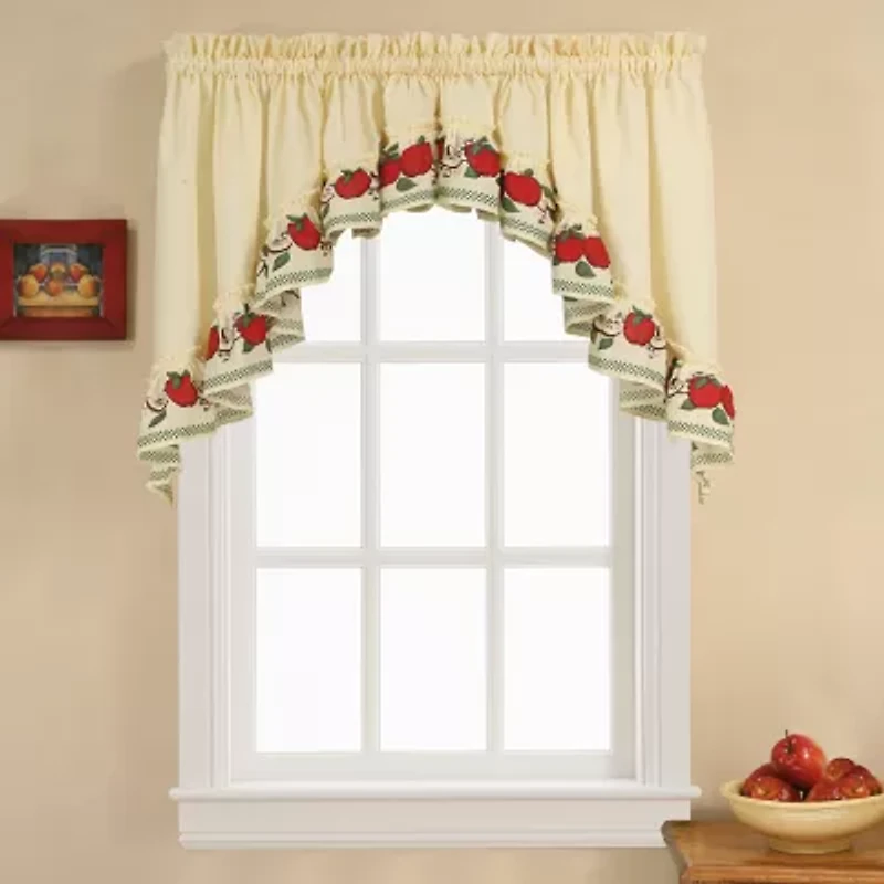 CHF Red Delicious 3-pc. Rod Pocket Kitchen Curtains & Drapes Window Set
