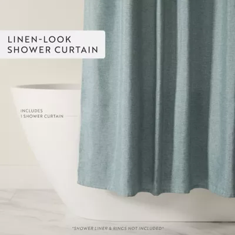 Casual Comfort Linen-Look  Solid Shower Curtain