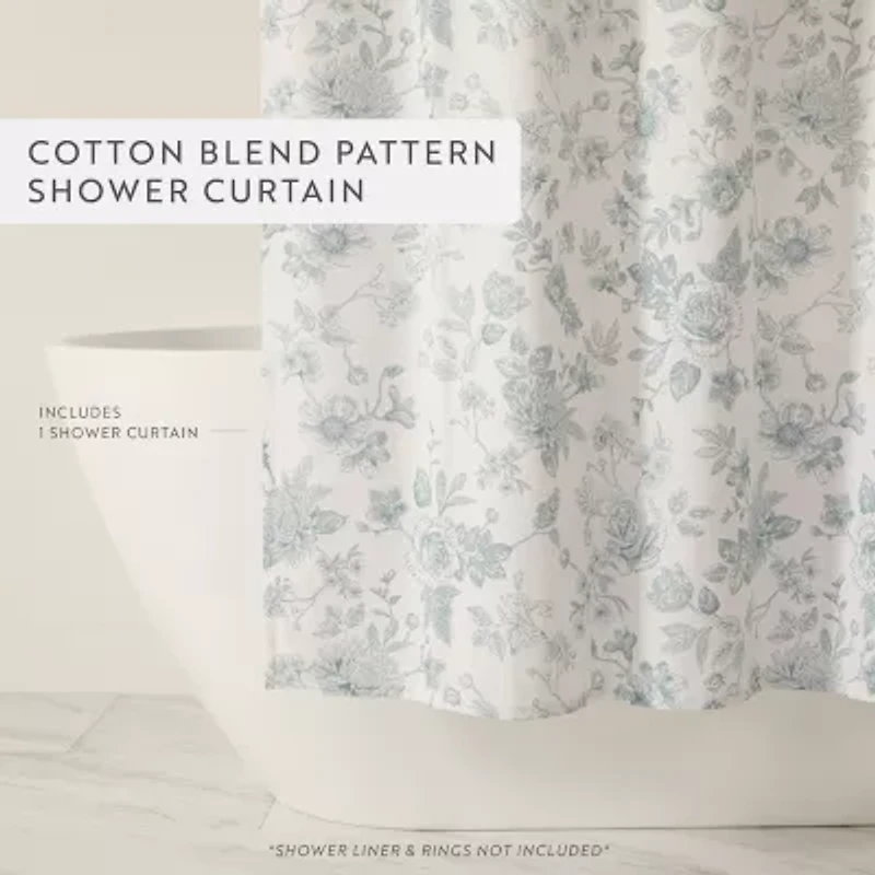 Casual Comfort Cotton Blend Floral Shower Curtain