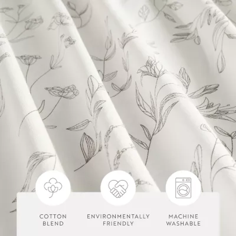 Casual Comfort Cotton Blend Floral Shower Curtain