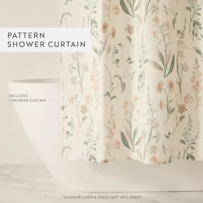 Casual Comfort Polyester Printed Shower Curtain