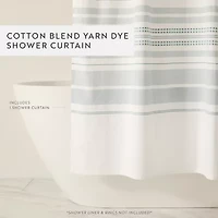 Casual Comfort Cotton Blend Placement Stripe Shower Curtain
