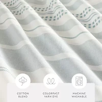 Casual Comfort Cotton Blend Placement Stripe Shower Curtain