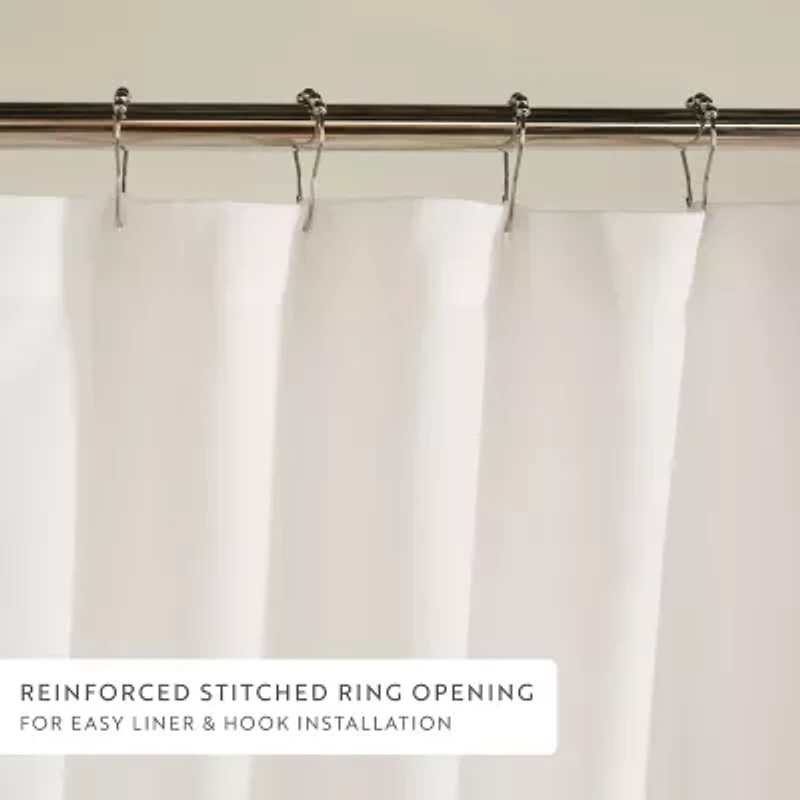 Casual Comfort Cotton Blend Placement Stripe Shower Curtain