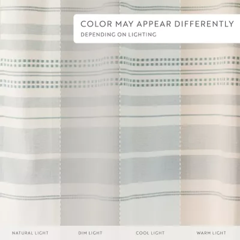 Casual Comfort Cotton Blend Placement Stripe Shower Curtain