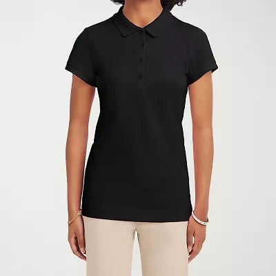 IZOD Womens Juniors Short Sleeve Polo Shirt