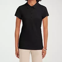 IZOD Womens Juniors Short Sleeve Polo Shirt