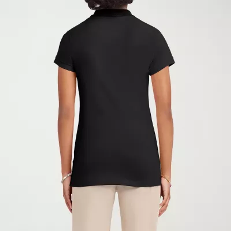IZOD Womens Juniors Short Sleeve Polo Shirt