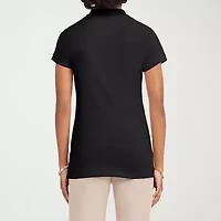 IZOD Womens Juniors Short Sleeve Polo Shirt