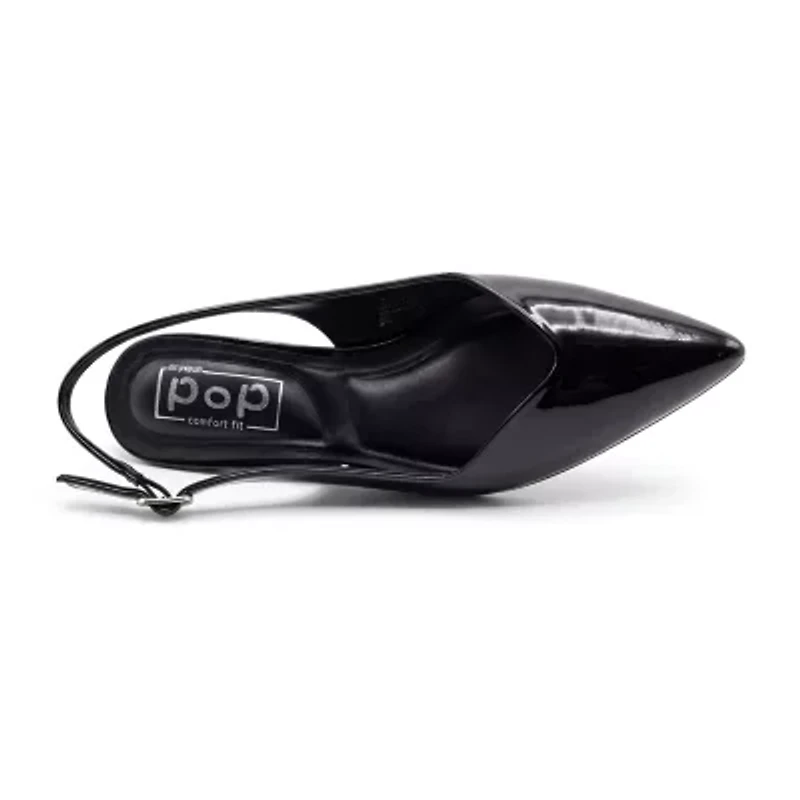 Pop Savien Womens Pointed Closed Toe Kitten Heel Pumps