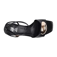 GC Shoes Womens Skyla Hardware Ankle Strap Heeled Sandals