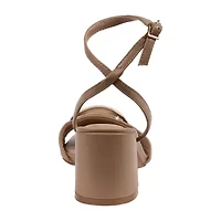 GC Shoes Womens Skyla Hardware Ankle Strap Heeled Sandals