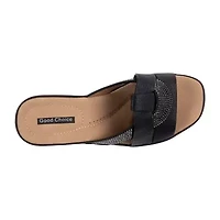 GC Shoes Womens Selva Rhinestone Wedge Sandals