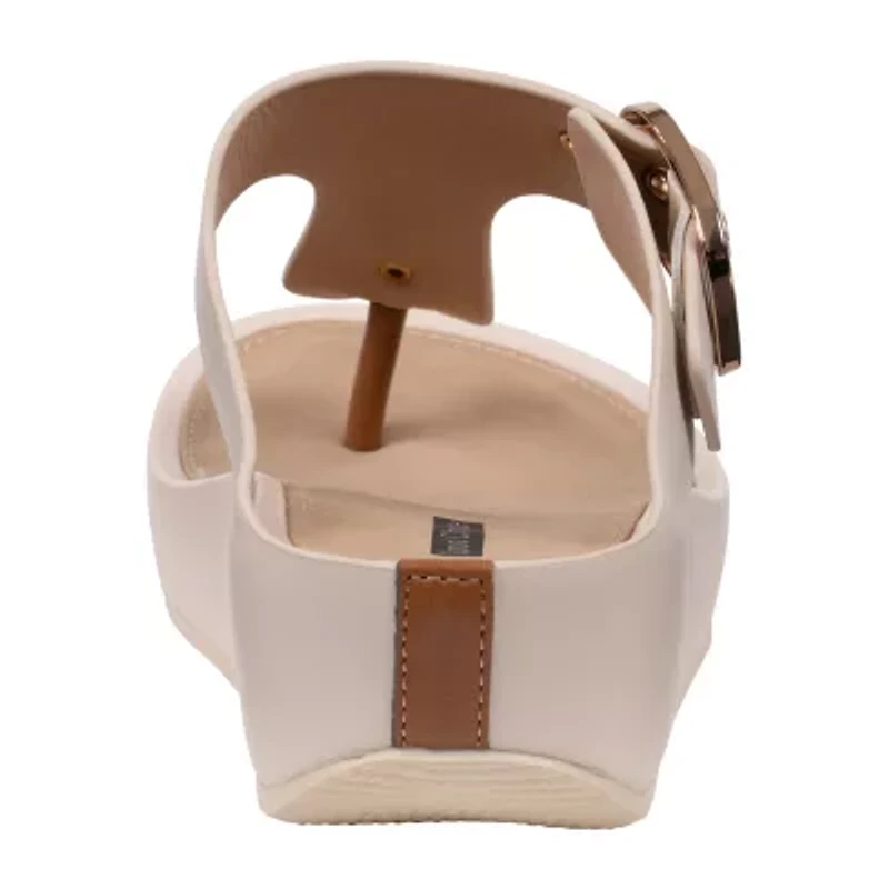 GC Shoes Womens Rhodes Buckled Wedge Sandals