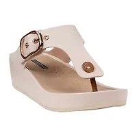 GC Shoes Womens Rhodes Buckled Wedge Sandals