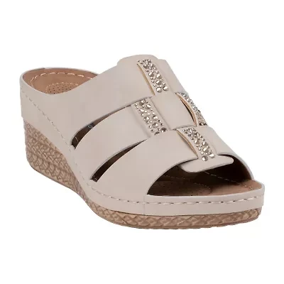 GC Shoes Womens Monte Embellished Wedge Sandals