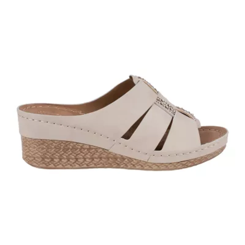 GC Shoes Womens Monte Embellished Wedge Sandals