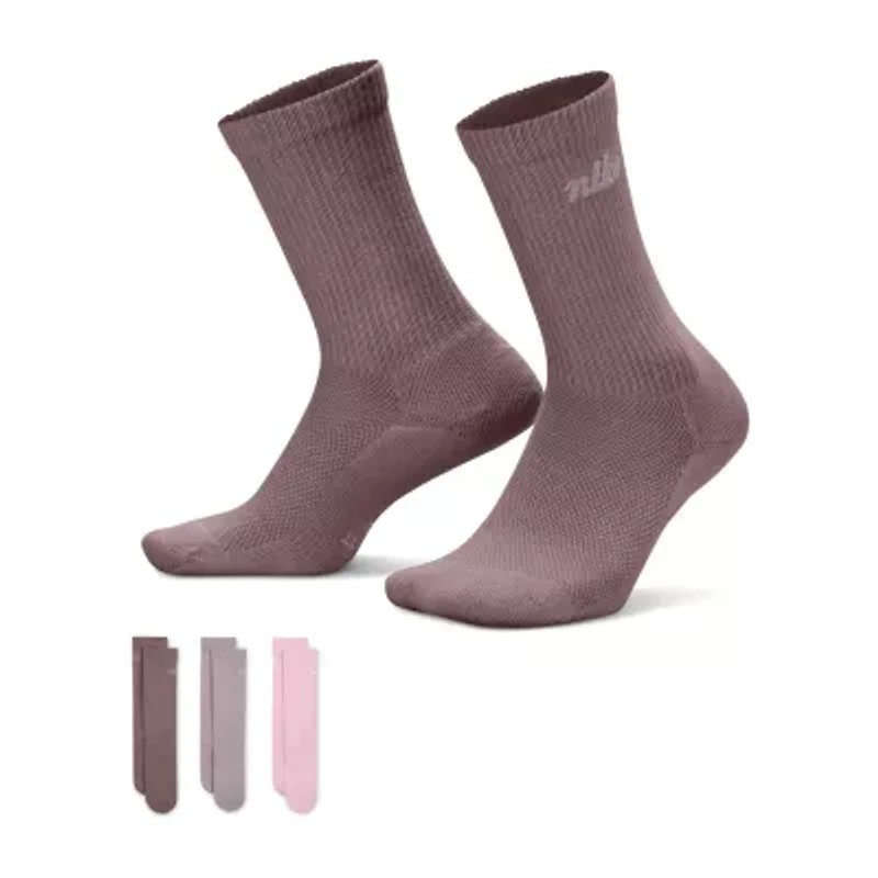 Nike Womens 3 Pair Crew Socks