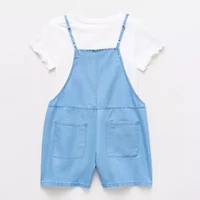 Thereabouts Little & Big Kid Girls Square Neck Sleeveless Romper Set