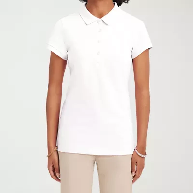 IZOD Womens Juniors Short Sleeve Polo Shirt