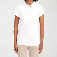 IZOD Womens Juniors Short Sleeve Polo Shirt