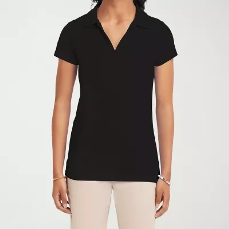 IZOD Performance Womens Juniors Short Sleeve Polo Shirt