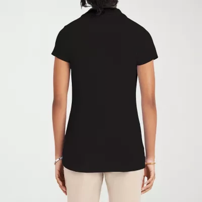 IZOD Performance Womens Juniors Short Sleeve Polo Shirt