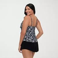 Trimshaper Womens Animal Print Tankini Swimsuit Top