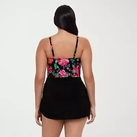 Trimshaper Womens Floral Swim Dress