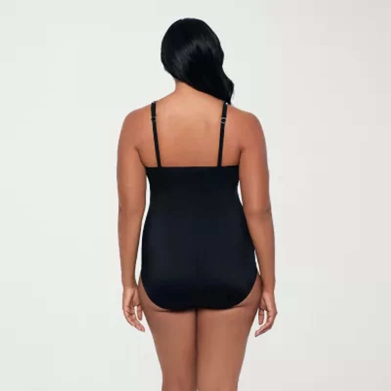 Trimshaper Womens Animal Print Leopard One Piece Swimsuit