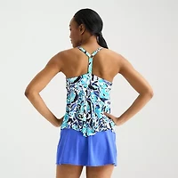 Sonnet Shores Womens Lined Floral Tankini Swimsuit Top