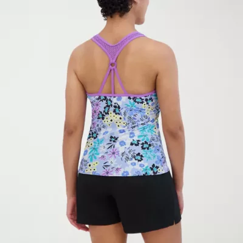 ZeroXposur Womens Built In Bra Tankini Swimsuit Top