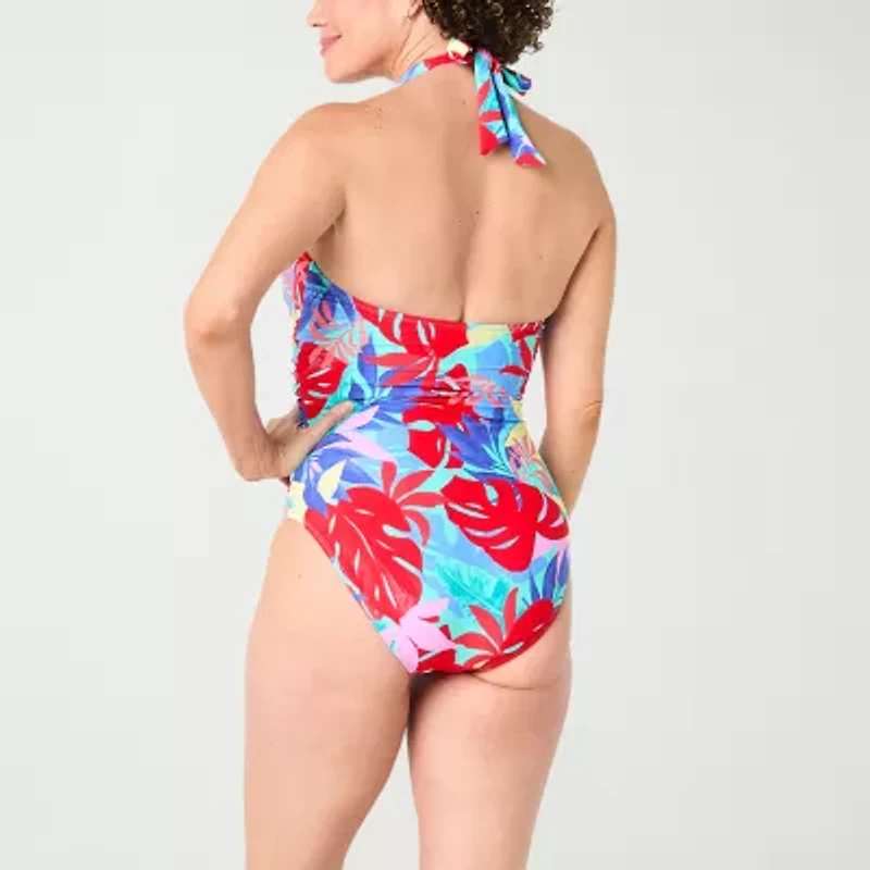 Liz Claiborne Womens Adjustable Features One Piece Swimsuit
