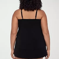 Trimshaper Womens Tie Dye Plus Tankini Swimsuit Top